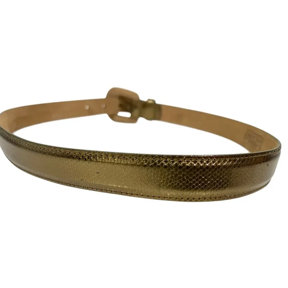 WCM New York Gold Genuine Reptile Vintage Belt USA Made Size M/ 3044 39